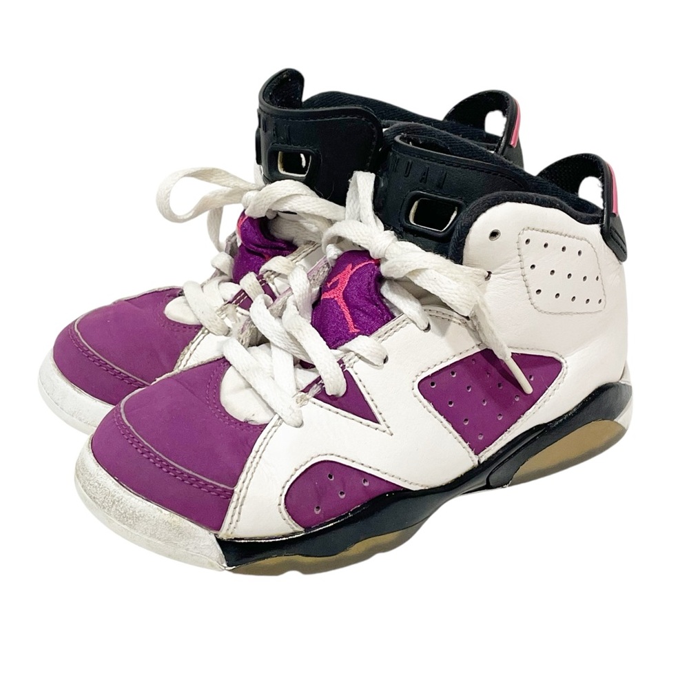Air Jordan Little Girl 13C VI 6 Retro Purple High Top Sneakers Youth
